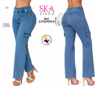 Jeans Levantacola  Bota Recta 52783PDR-B - Azul