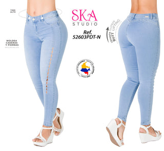 Jean Levanta Cola Skinny Ska 52603PDT-N - Azul Claro