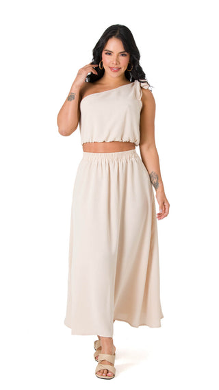 Conjunto Falda Midi 4V6254FAMD - Beige