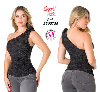 Blusa Manga Asimetrica 2B6373B - Negro