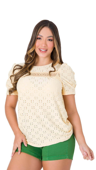 Blusa Manga Corta 7B6194B - Amarillo
