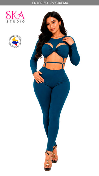 Enterizo Glamour Sensual 5V7130EMX - Azul