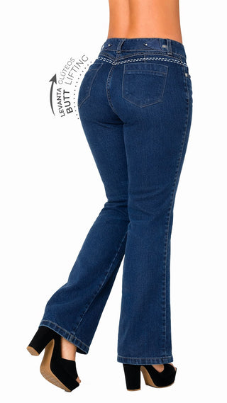 Jeans Levantacola Bota Recta 52748PNR-B - Azul