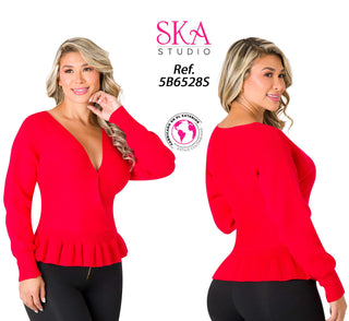 Suéter Detalle Olan 5B6528S - Rojo