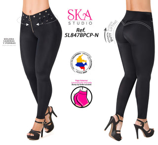 Legging push up con Faja interna 5L847BPCP-N - Negro