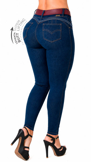 Jean Skinny Tiro Alto con Efecto Moldeador 52806PNP-B - Azul