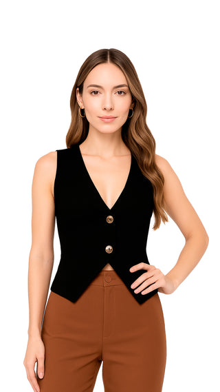 Blusa Escote Profundo 5B6953B - Negro