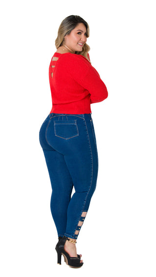 Jeans levanta cola tobillero Area7 40622PDT-B - Azul Medio