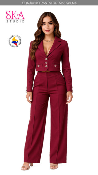 Conjunto Pantalon 5V7078LMX	 - Vinotinto