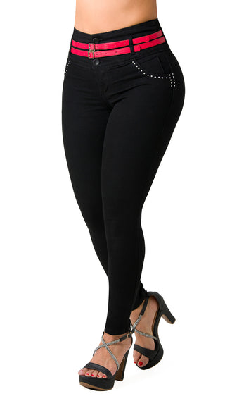 Jeans Levantacola 52739PAP-N - Negro