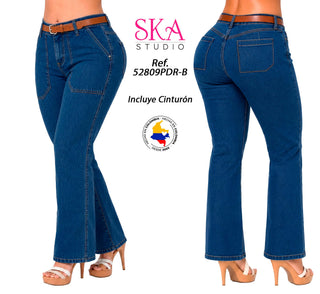 Jeans Rigido  bota Recta 52809PDR-B - Azul