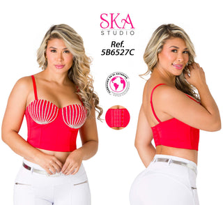 Top con Detalles en Pedrería 5B6527C - Rojo