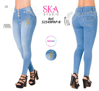 Jean Levanta Cola Skinny Ska  52549PAP-B - Azul Claro