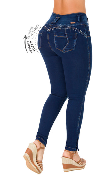Jean Levanta Cola Skinny Secret Love 21423BPAT-B - Azul Oscuro