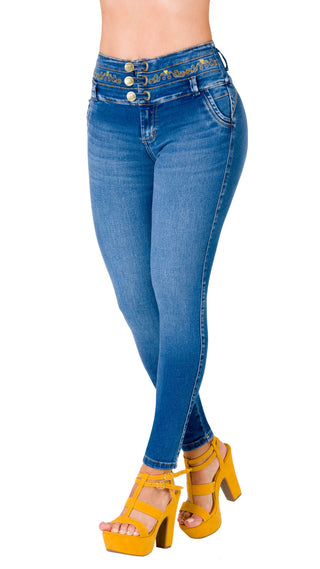 Jean Levanta Cola Skinny Ska 52548PAP-N - Azul Medio