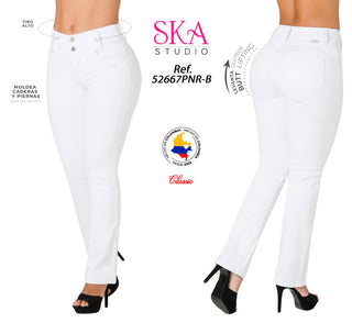 Jeans Levantacola 52667PNR-B - Blanco