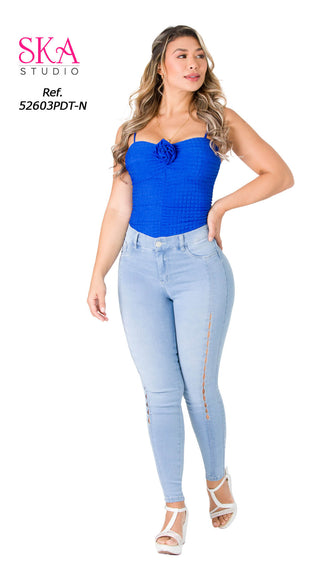 Jean Levanta Cola Skinny Ska 52603PDT-N - Azul Claro