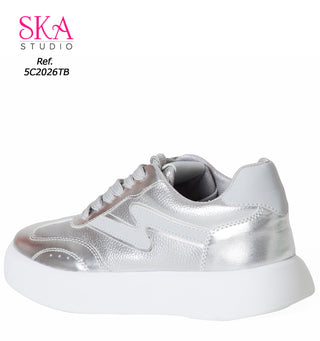 Tenis Metalizados 5C2026TB - Plata