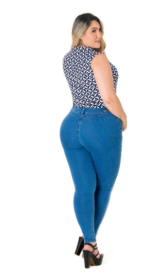 Jean Levanta Cola Skinny Ska 52546PDP-N  - Azul Medio