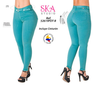 Jean Levantacola Pretina Delgada SKA 52619PDT-B - Verde