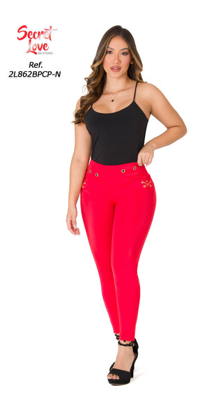 Leggings Levanta Cola Secret Love 2L862BPCP-N - Rojo