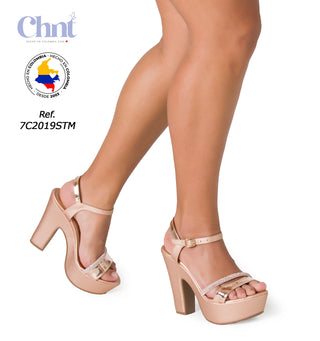 Sandalia Detalles con Brillo 7C2019STM - Oro Rosa