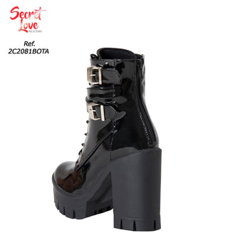 Combat Boots en Charol 2C2081BOTA - Negro