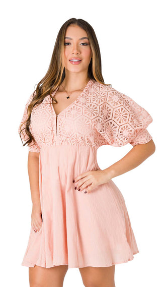 Vestido Mini Holgado 2V6409MN - Palo de Rosa