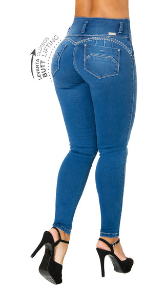 Jeans Levantacola 52672PAP-B - Azul Medio