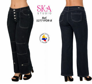 Jeans Rigido Bota Recta 52771PDR-B - Negro