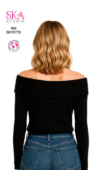 Sueter Cuello Bandeja 5B7077S - Negro