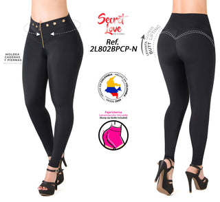 Leggins LevantaCola Faja Interna 2L802BPCP-N - Negro