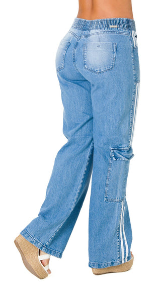 Jean Estilo Cargo 21505PER-B - Azul Medio