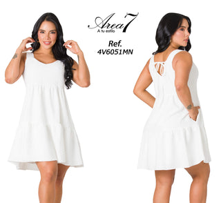 Vestido Mini Suelto 4V6051MN - Blanco