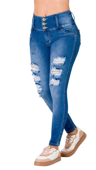Jean Levanta Cola Skinny Ska  52553DPAP-B - Azul Medio