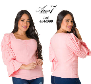 Blusa Mangas Con Fruncidos 4B4698B - Rosa