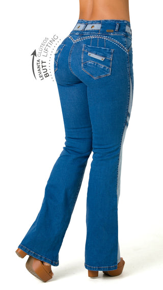 Jeans Levantacola Campana 71429PNC-B - Azul Medio
