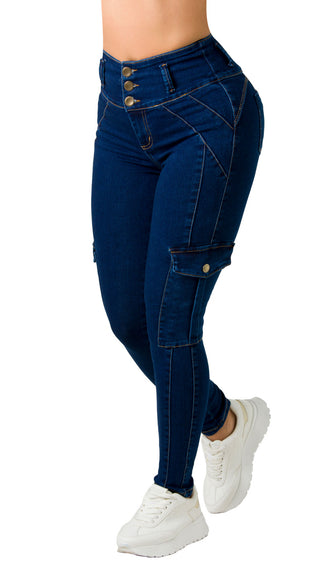 Jeans Levantacola 71431PAT-B - Azul Oscuro