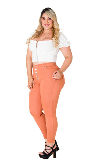 Jean Levanta Cola Skinny Ska 52547PNT-B - Terracota