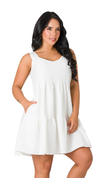 Vestido Mini Suelto 4V6051MN - Blanco