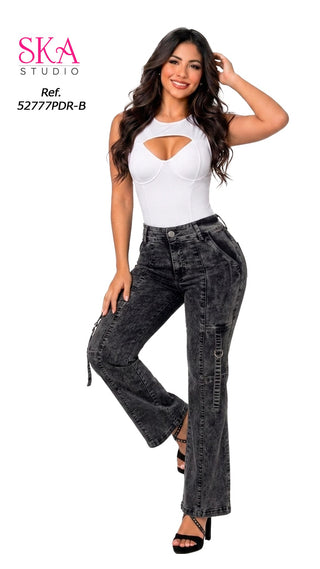 Jeans Moda Bota Recta 52777PDR-B - Gris