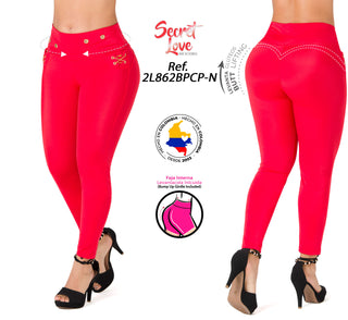 Leggings Levanta Cola Secret Love 2L862BPCP-N - Rojo