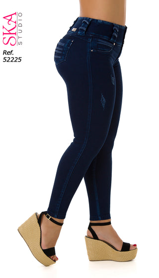 Gabriella Jeans Levantacola Bota Skinny 52225PAP-B - Petroleo