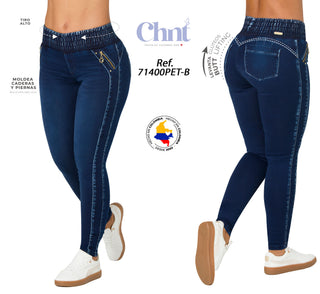 Jeans Pretina Enresortada 71400PET-B - Azul Oscuro