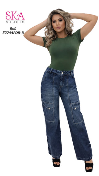 Jeans Rigido Bota Recta 52744PDR-B - Azul