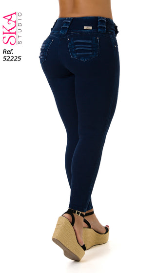 Gabriella Jeans Levantacola Bota Skinny 52225PAP-B - Petroleo