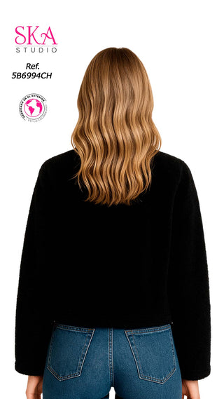 Chaqueta Cuello Redondo 5B6994CH - Negro