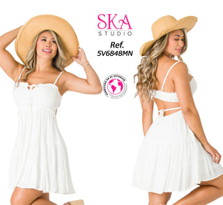 Vestido Mini Holgado 5V6848MN - Blanco