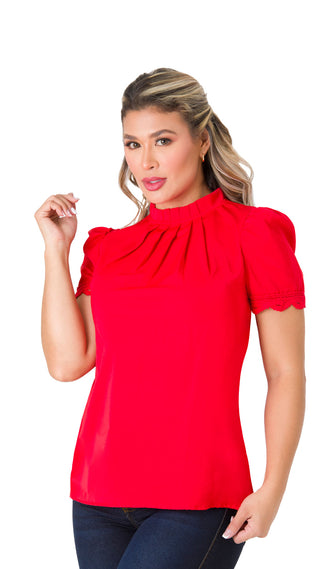 Blusa Cuello Redondo 4B6155B - Rojo