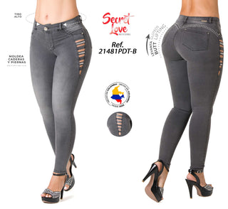 Jean LevantaCola con Detalles Brillantes Secret Love 21481PDT-B - Gris